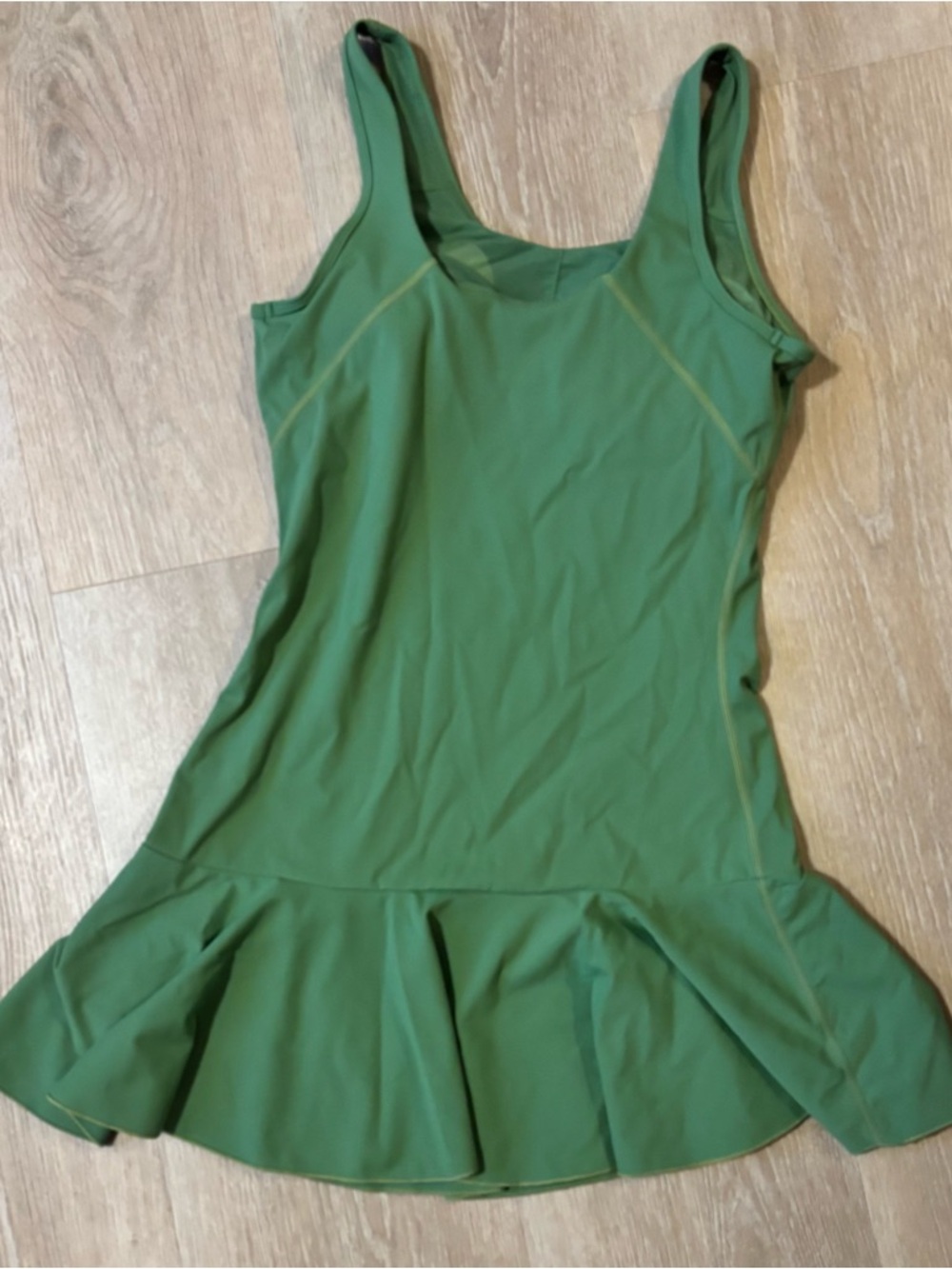 Mono B Green Active Dress with Ruffle Hem